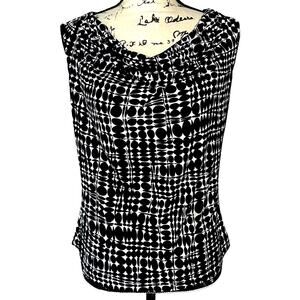 Calvin Klein black & white sleeveless blouse medium‎